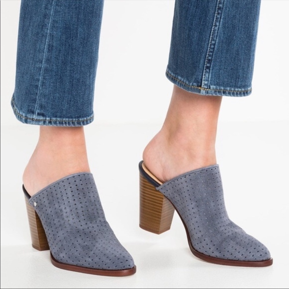 Sam Edelman mules womens 6.5 Stormy Bates blue suede shoes